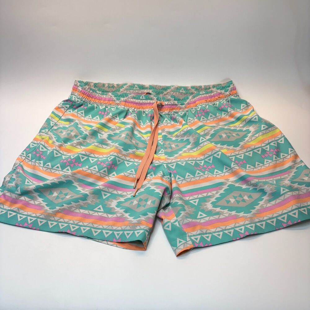 CHUBBIES The En Fuegos Lined Multi Colored Drawstring Swim Trunks Mens Size XL